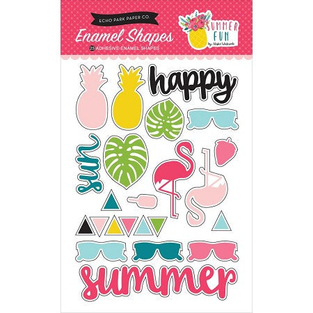 Echo Park SUMMER FUN Enamel Shapes 23pc