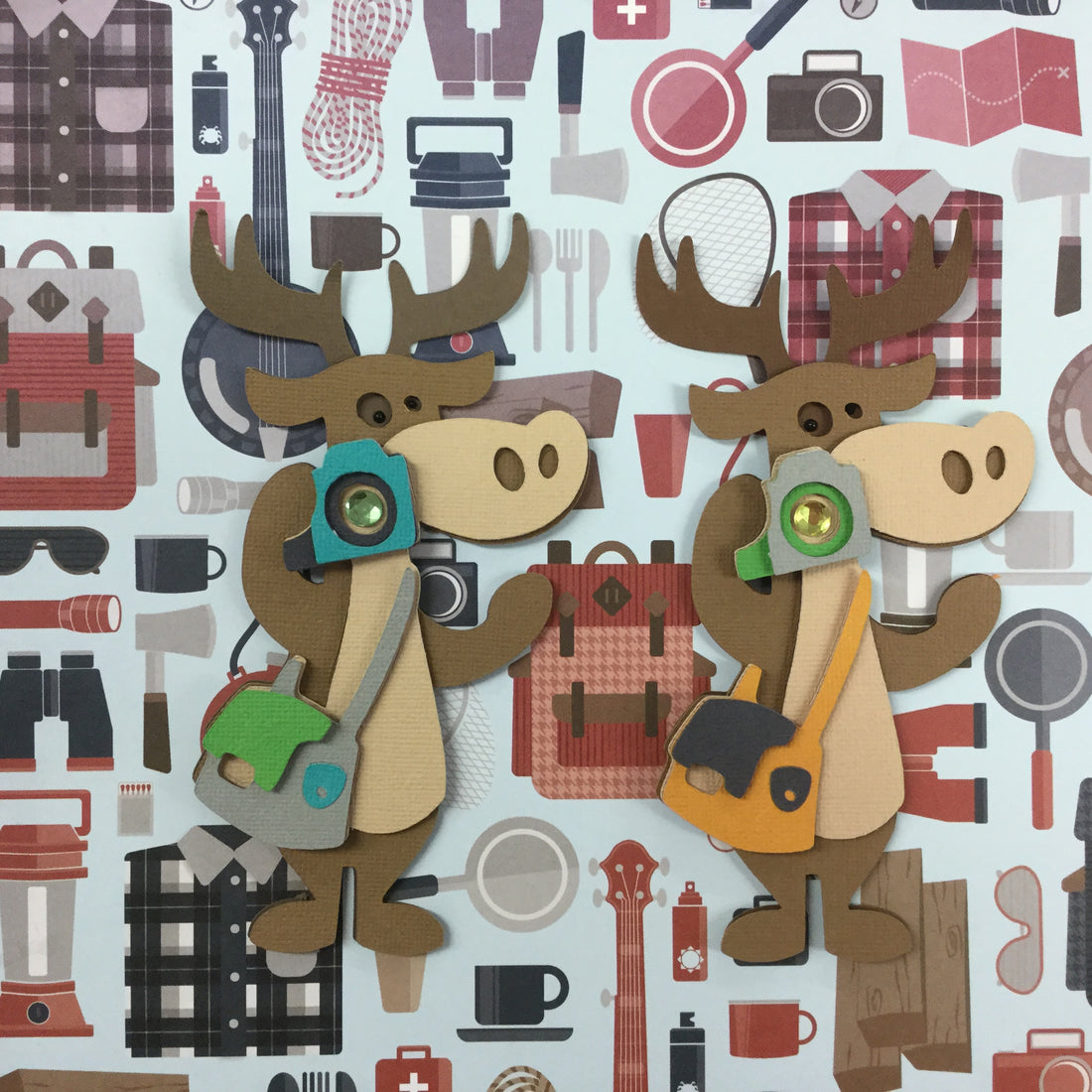 TOURIST MOOSE Camping Custom Scrapbook Die Cuts Scrapbooksrus 