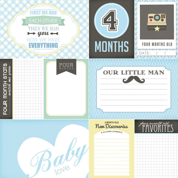 BABY’S FIRST YEAR DS Journal 12X12 Boy Paper Kit