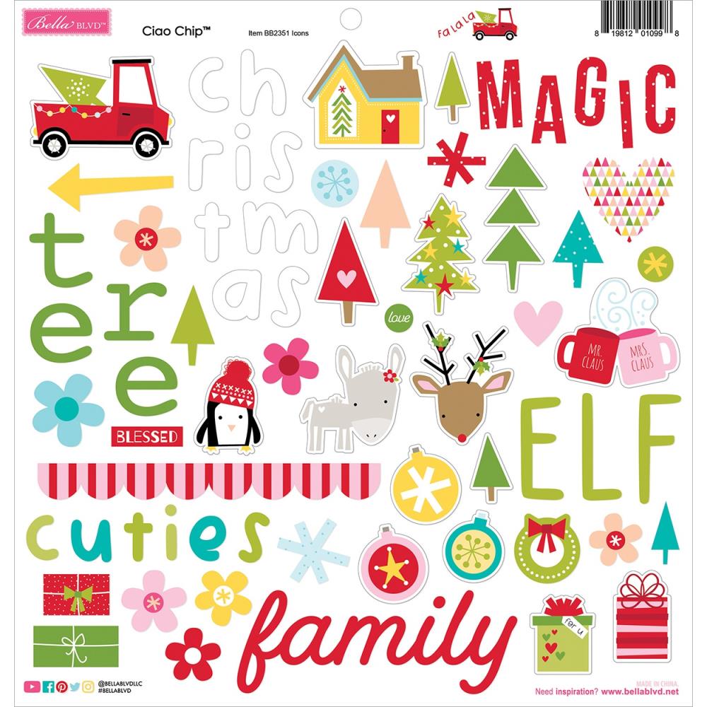 Bella Blvd Fa Fa La  ICONS CIAO CHIP 12&quot;X12&quot; Scrapbooksrus 