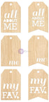 Prima All About Me TAG ME Wood Embellishments 6pc Scrapbooksrus 