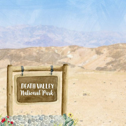 DEATH VALLEY National Park Watercolor 12&quot;X12&quot; Paper Scrapbooksrus 