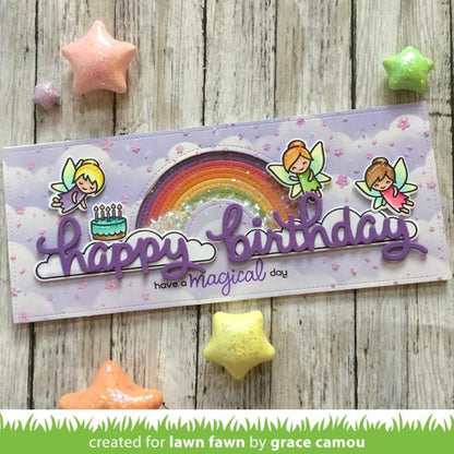 Lawn Cuts STITCHED RAINBOW Custom Craft Dies 11pc. Scrapbooksrus 