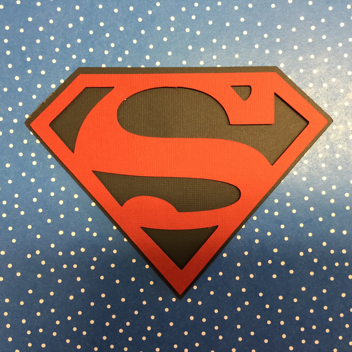 SUPERMAN &amp; SUPERGIRL EMBLEM Superhero Custom Scrapbook Die Cuts Scrapbooksrus 