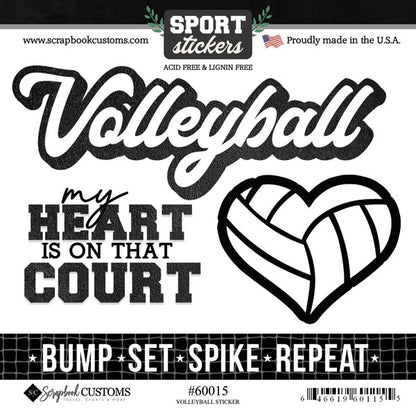 VOLLEYBALL LOVE Papers &amp; Sticker Kit 5pc Scrapbooksrus 