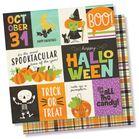Simple Stories HAPPY HALLOWEEN 3x4& 4x6 ELEMENTS 12x12 Scrapbook Paper Scrapbooksrus