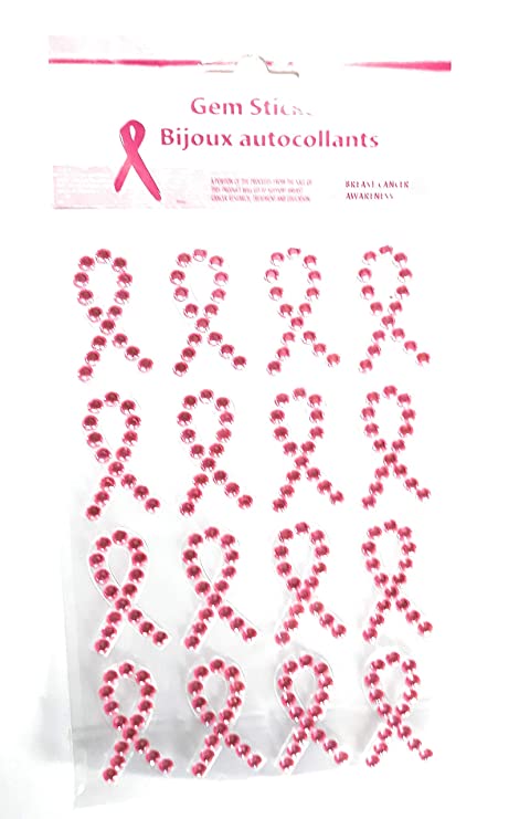 BREAST CANCER AWARENESS Gem Stickers 16 pc. Scrapbooksrus