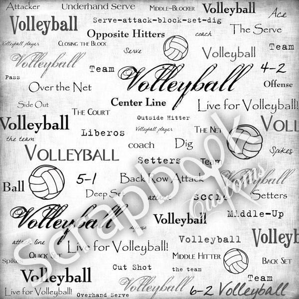 Volleyball LIVE FOR 12&quot;X12&quot; Sports Scrapbook Paper Sold @Scrapbooksrus