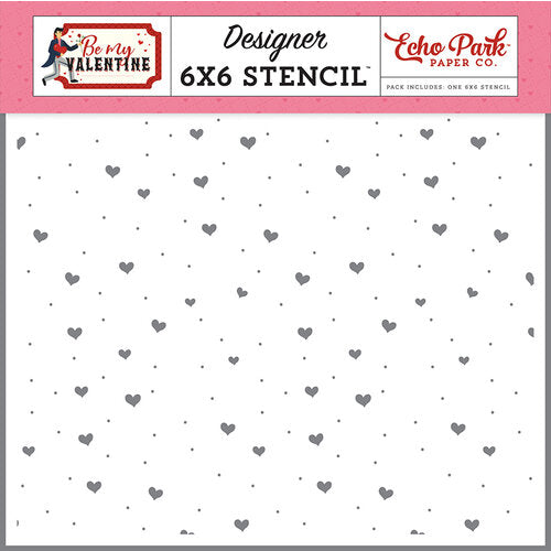 Echo Park Be My Valentine 6&quot;X6&quot; LOTS OF LOVE Stencil 1pc Scrapbooksrus 