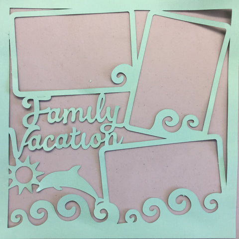 Page Frame FAMILY VACATION PACIFIC 12"x12" Scrapbook Overlay