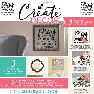 DCWV Create Decor PRAY ABOUT EVERYTHING Stencil