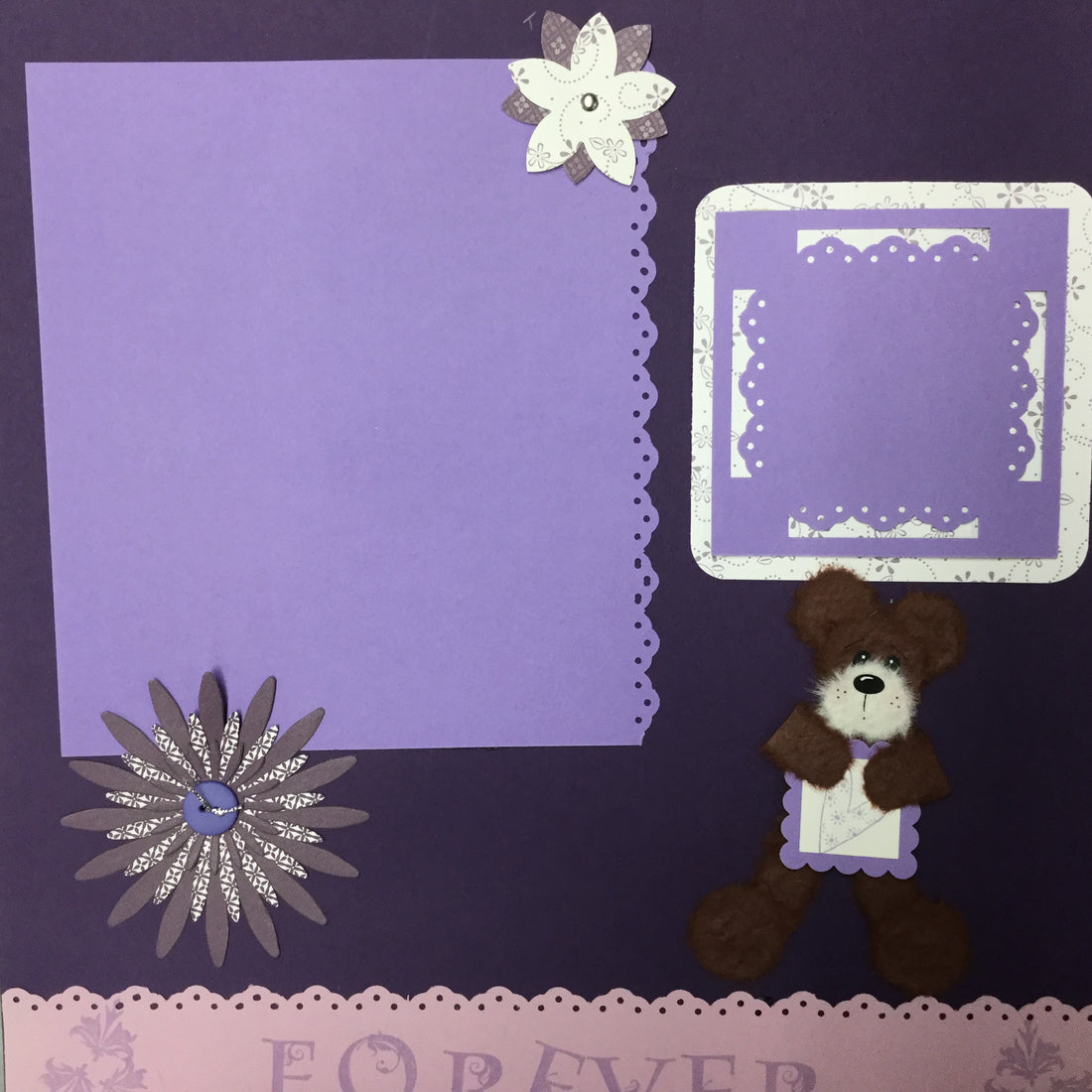 Premade Page $8.00  FORVER BEAR 12&quot;X12&quot; Scrapbook Page Scrapbooksrus 