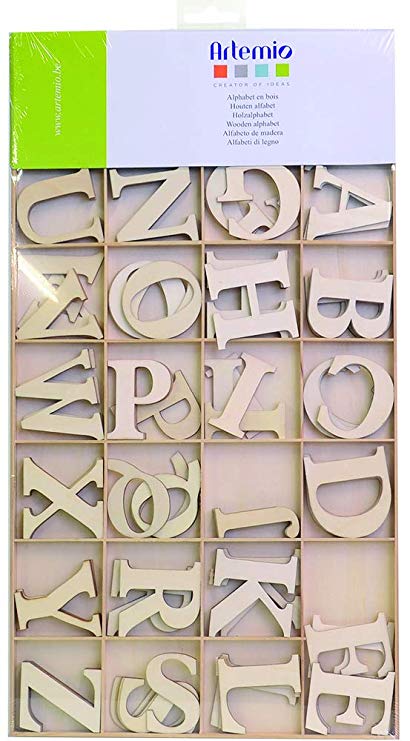 Artemio WOODEN ALPHABET 1.2&quot; 130pcs Scrapbooksrus 