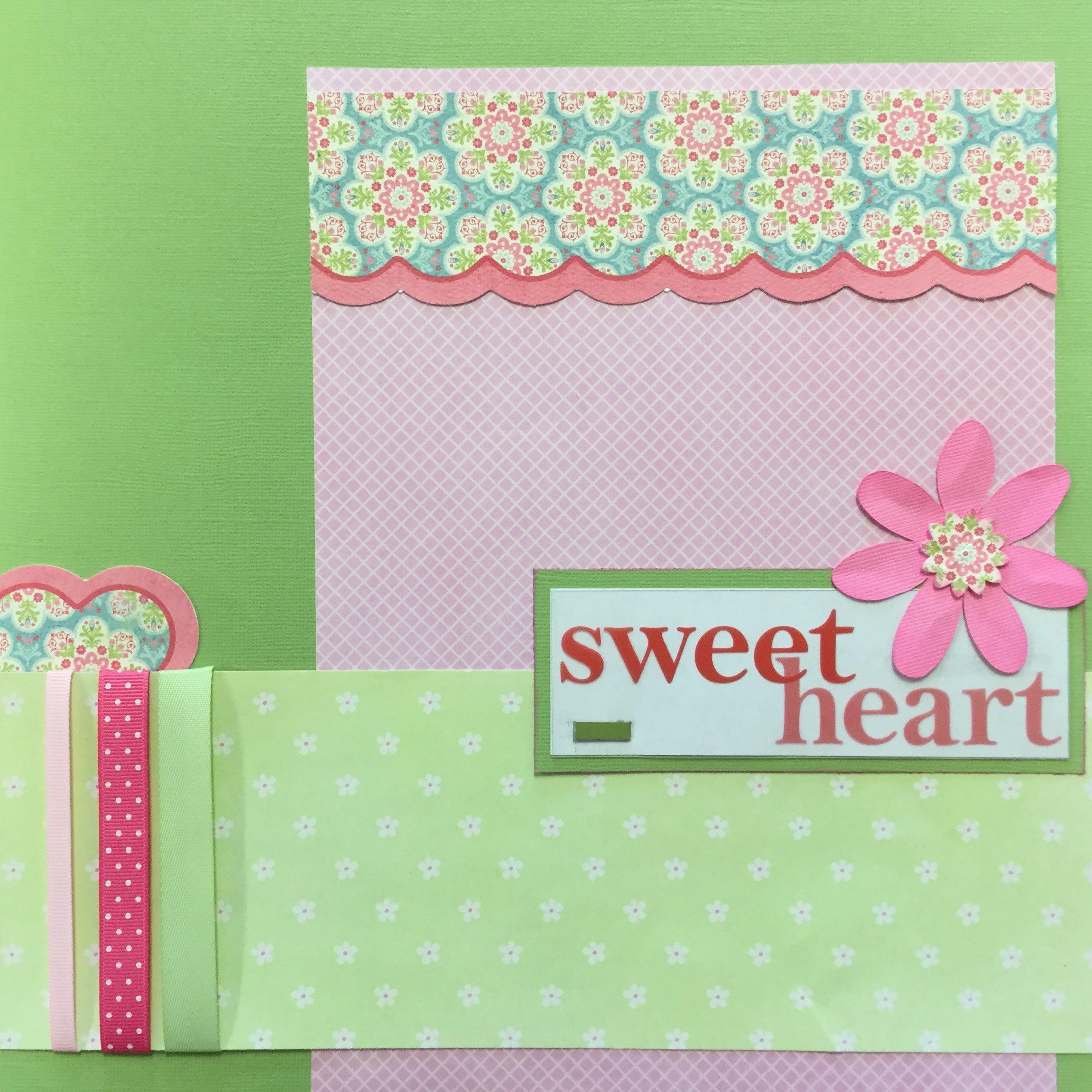 Premade Pages SWEETHEART 12&quot;X12&quot; Scrapbook Page Scrapbooksrus 