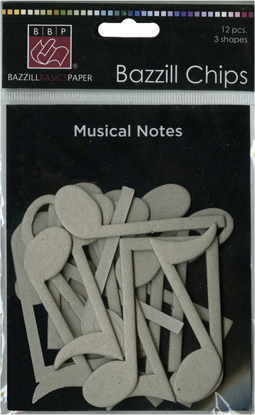 Bazzill Chips MUSICAL NOTES 12pc