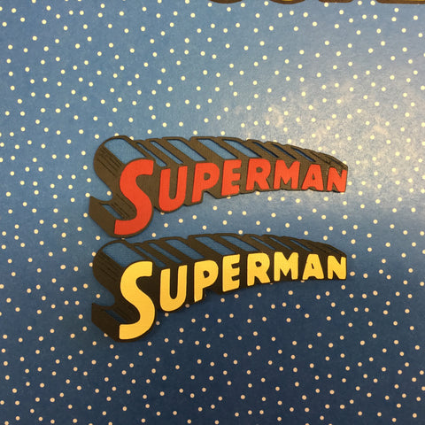 SUPERMAN Word Superhero Custom Scrapbook Die Cuts