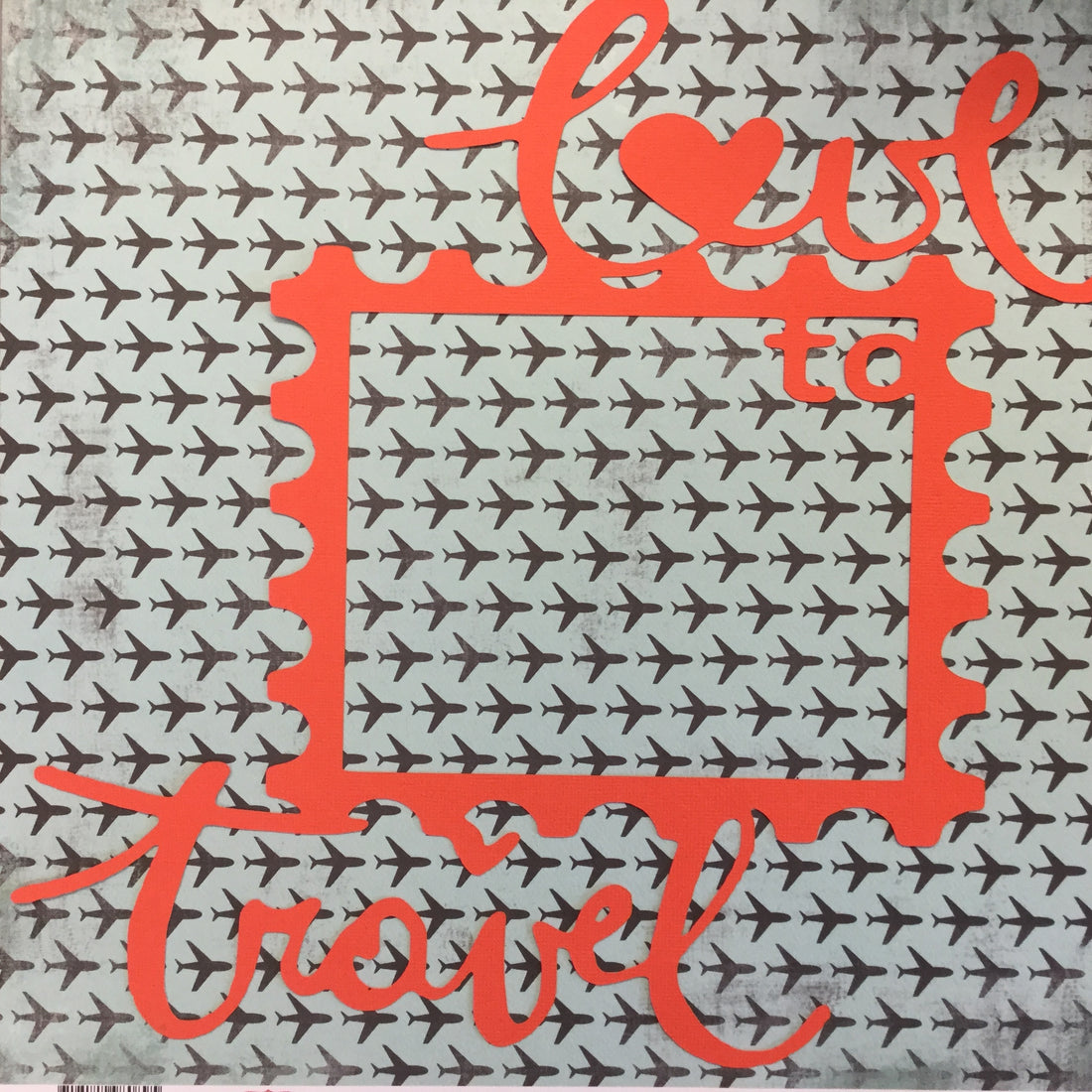 Page Frame LOVE TO TRAVEL GOLDFISH 12"x12" Scrapbook Overlay