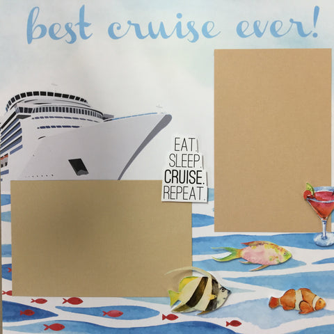 Premade BEST CRUISE EVER (2) 12X12 Scrapbook Pages Scrapbooksrus 