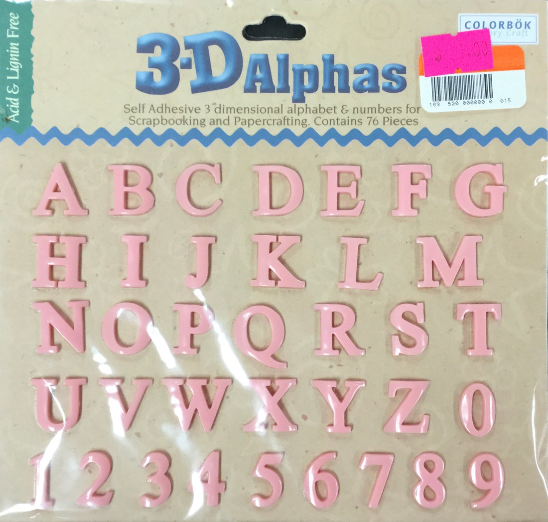 Colorbok Memory Craft 3D ALPHAS 76pc Pink