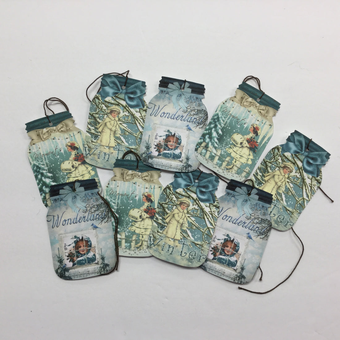 Tags &amp; Ephemera 9pc TEAL WINTER WONDERLAND TAGS Scrapbooksrus 