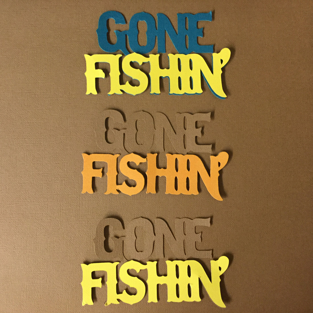 GONE FISHING Camping Custom Scrapbook Die Cuts Scrapbooksrus 