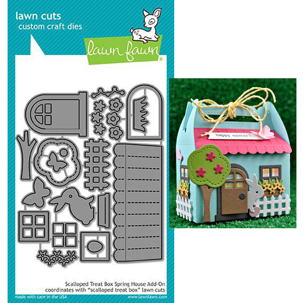 Lawn Fawn Scalloped Treat Box SPRING ADD-ON Custom Craft Die 20 pc