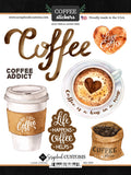 I LOVE COFFEE Kit 12"X12" Scrapbook Paper Stickers 3pc