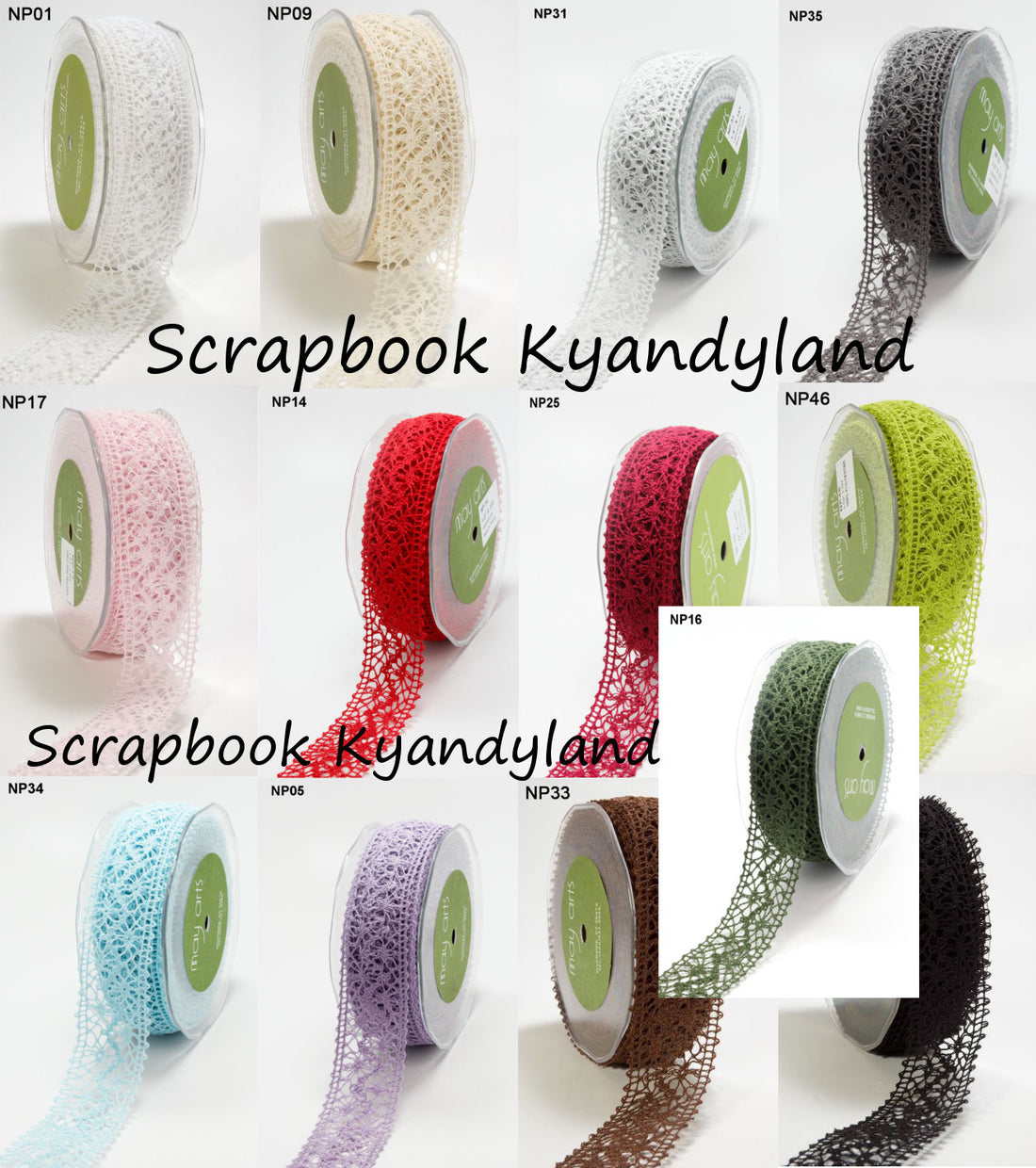 May Arts 1.5" CROCHET RIBBON 1 yard yd - Scrapbook Kyandyland