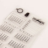 CALENDAR TO DO Clear Acrylic Stamp Set 11pc