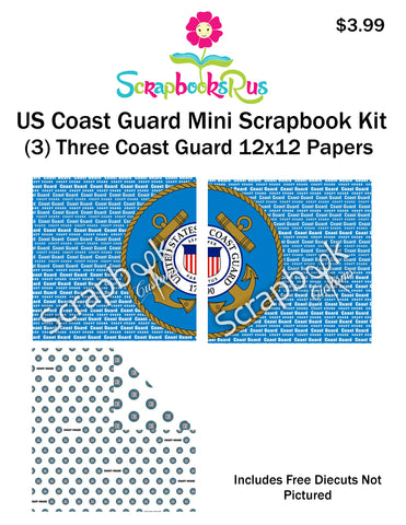 Coast Guard 3pc Mini Kit 12"X12" Scrapbook Customs 9pc