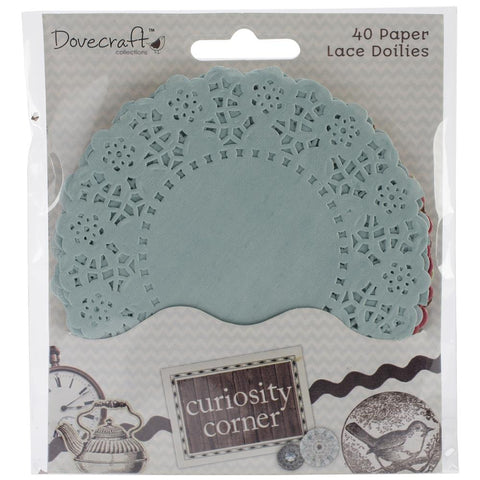 Dovecraft Curiosity Corner Paper Lace Doilies COLORED DOILY 40 pc - Scrapbooksrus