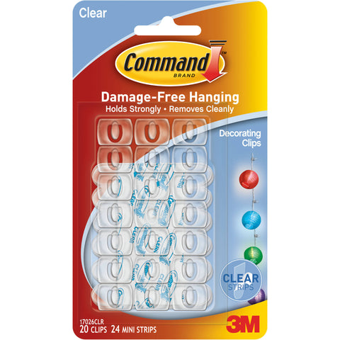 3M Command Clear Decorating Clips 20pc