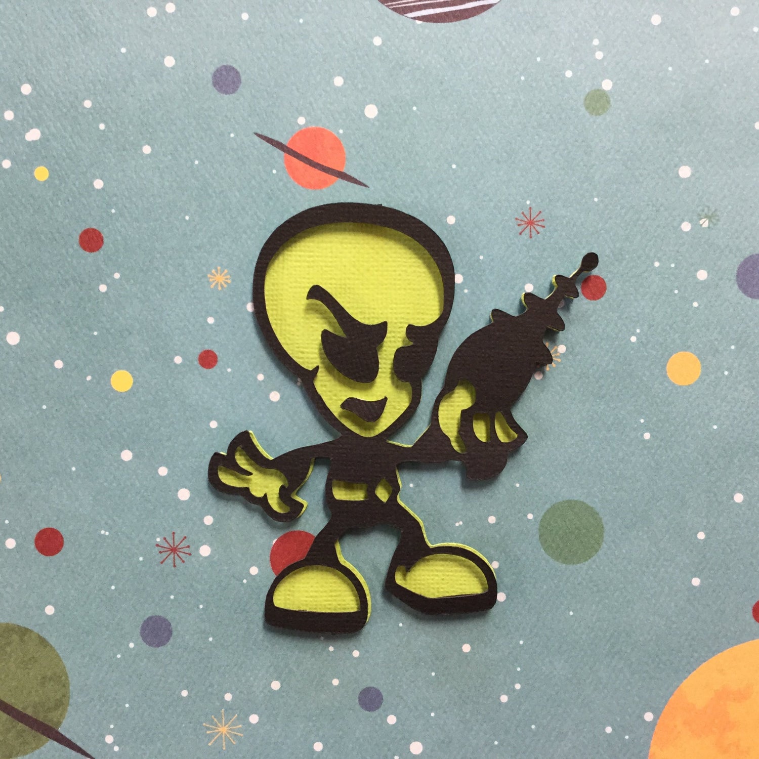 ALIEN WITH LASER Custom Scrapbook Die Cuts Scrapbooksrus 