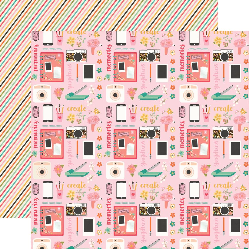 Echo Park I’d Rather Be Crafting CUTE CREATIONS 12"X12" Paper