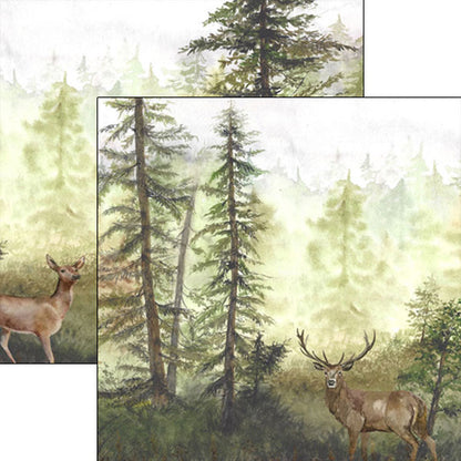 Scrapbook Customs DEER DS Watercolor 12&quot;X12&quot; Paper Scrapbooksrus 