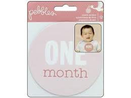 Pebbles Lullaby MONTH STICKERS GIRL First Year Age 12pc