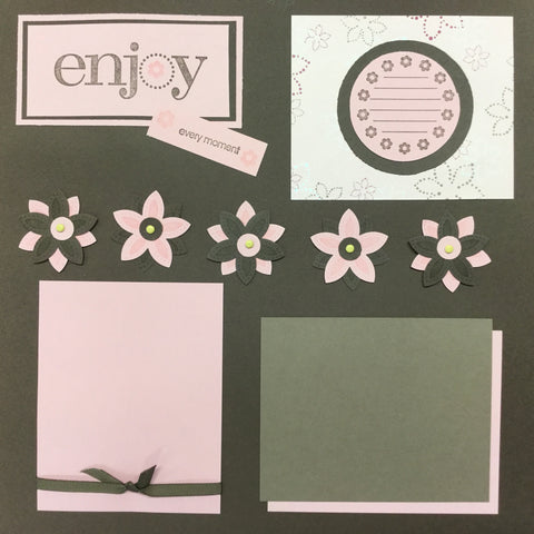 $5.00 Premade Pages ENJOY EVERY MOMENT (2) 12"X12" Scrapbook Pages Scrapbooksrus 