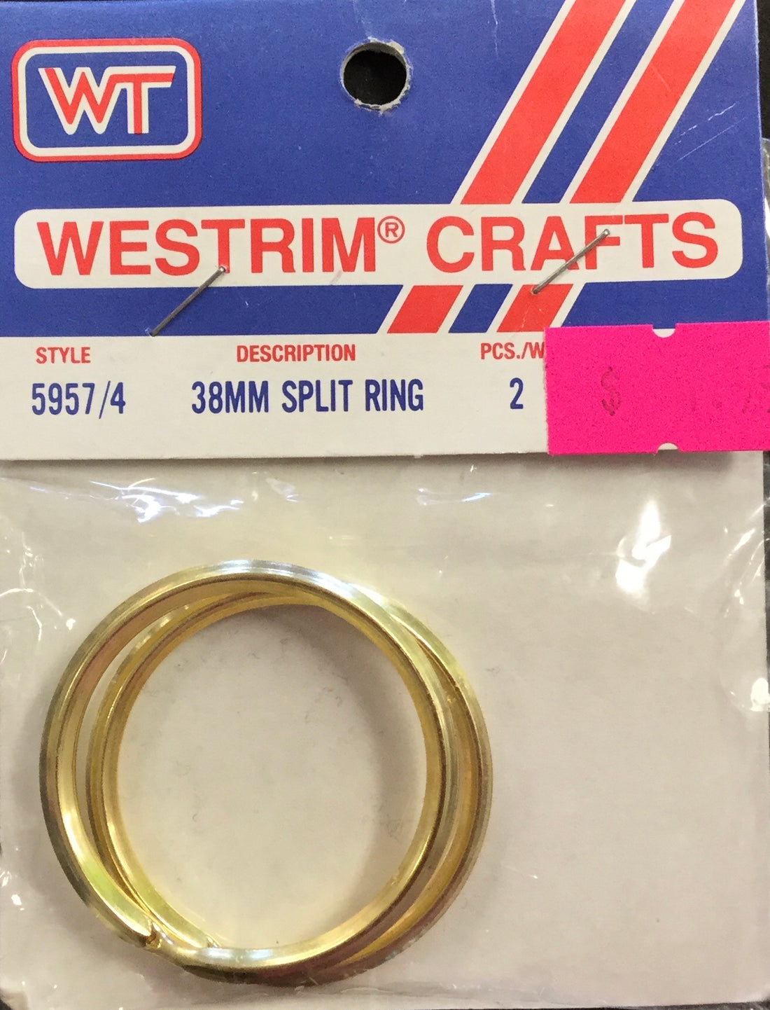 Westrim Crafts 38MM Gold SPLIT RING 2pc Scrapbooksrus