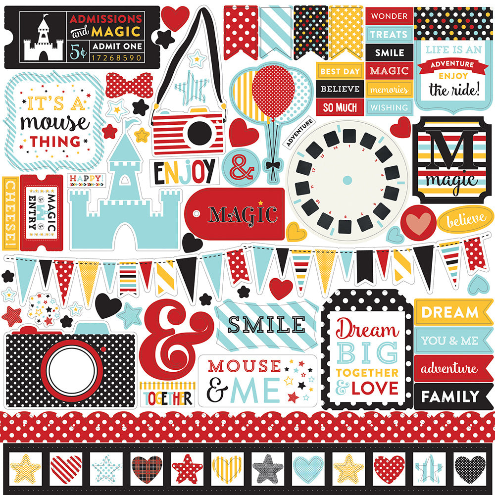 Echo Park MAGICAL ADVENTURE 12"x12" Disney Scrapbook Collection Kit