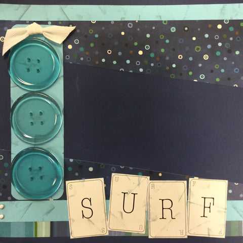 Premade Pages SURF 12"X12" Scrapbook Page Scrapbooksrus 