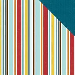 Echo Park Bark PUPPY STRIPE 12x12 Scrapbook Paper Scrapbooksrus