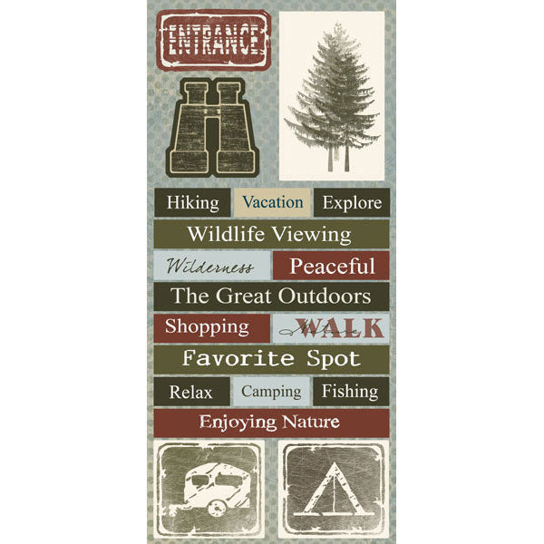 NATIONAL PARKS 3&quot;X12&quot; Stamping Station Stickers Scrapbooksrus 