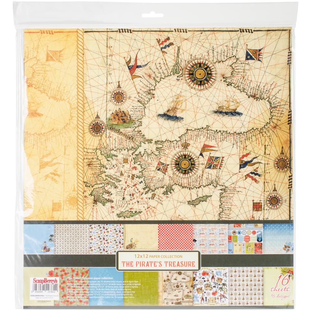 ScrapBerrys THE PIRATES TREASURE 12"X12" Scrapbook Kit 16pc