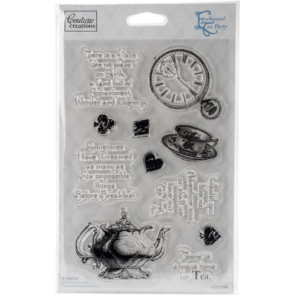 Couture Creations ENCHANTED TEA PARTY Clear Acrylic Stamps