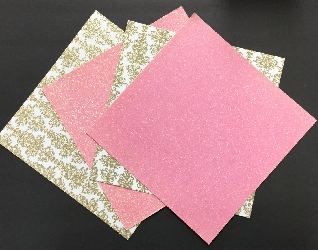 12X12 American Crafts GLITTER Cardstock Paper 4pc