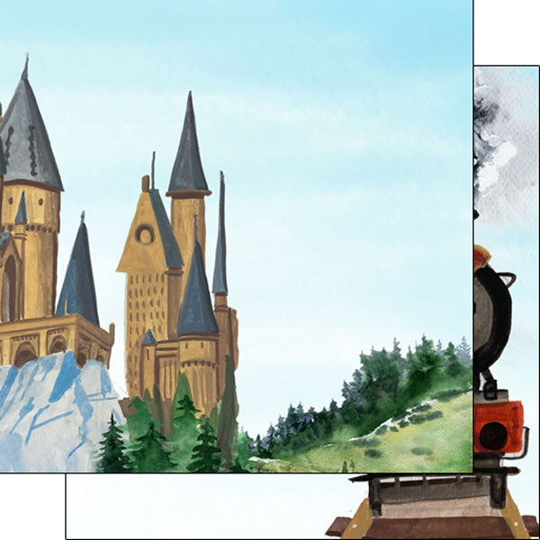 CASTLE RIGHT / TRAIN DS 12X12 Scrapbook Customs Sheet Scrapbooksrus 