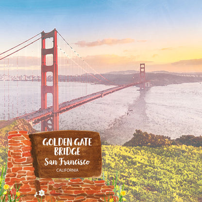 California GOLDEN GATE BRIDGE San Francisco Double Sided 12&quot;X12&quot; Scrapbook Paper Scrapbooksrus 