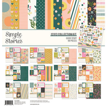 Simple Stories GOOD STUFF Decorative Brads &amp; Chipboard Pieces 27pc Scrapbooksrus 