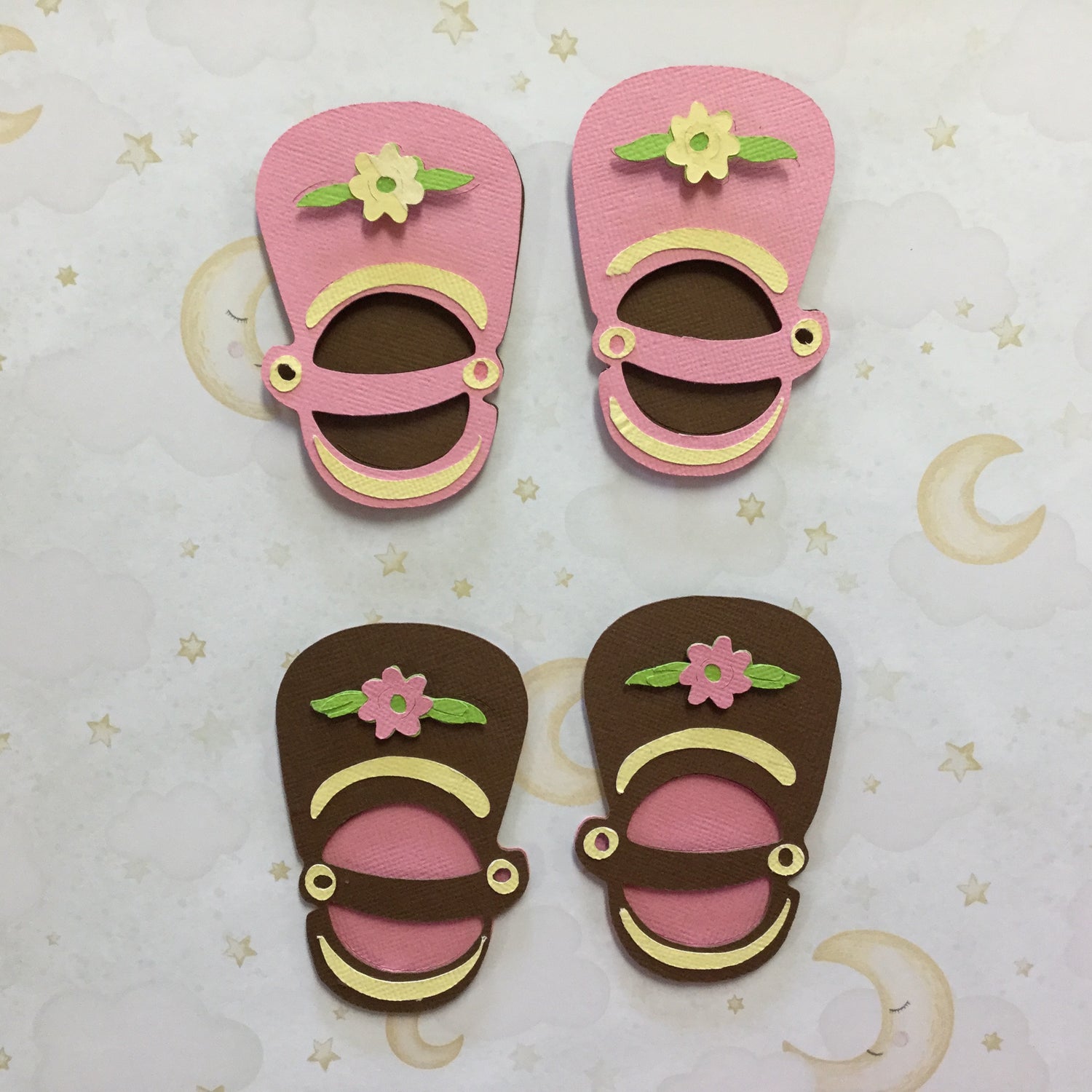 Baby Booties GIRL Shoes Custom Scrapbook Die Cut Embellishment Scrapbooksrus 