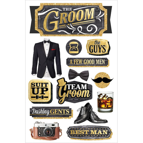 Paper House 3D THE GROOM Stickers 14pc